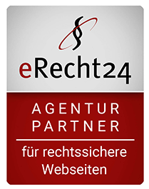 Rechtsichere Webseiten durch eRecht24, wir sind Partner